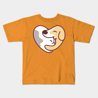 Dog Hugs A Cat Kids T-Shirt